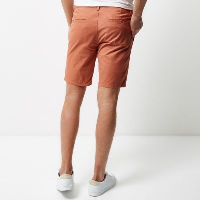 Coral slim fit chino shorts